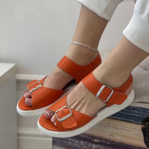 Сандалі в помаранчевому  кольорі шкіри